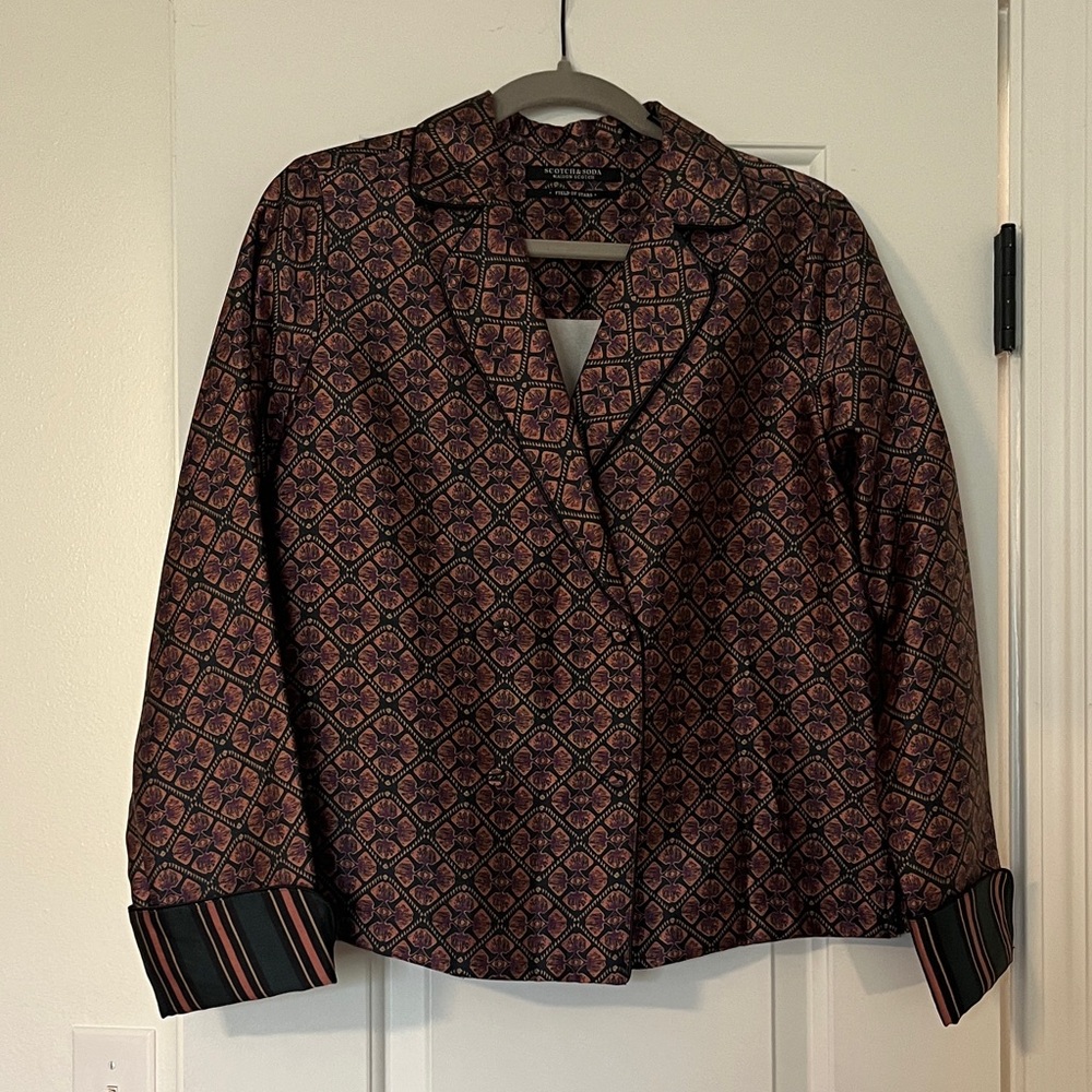 Scotch and soda field of stars double breasted button down